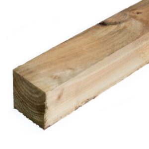 Rough Sawn & Treated Wood Fence Post, Square 1.8m 75x75mm